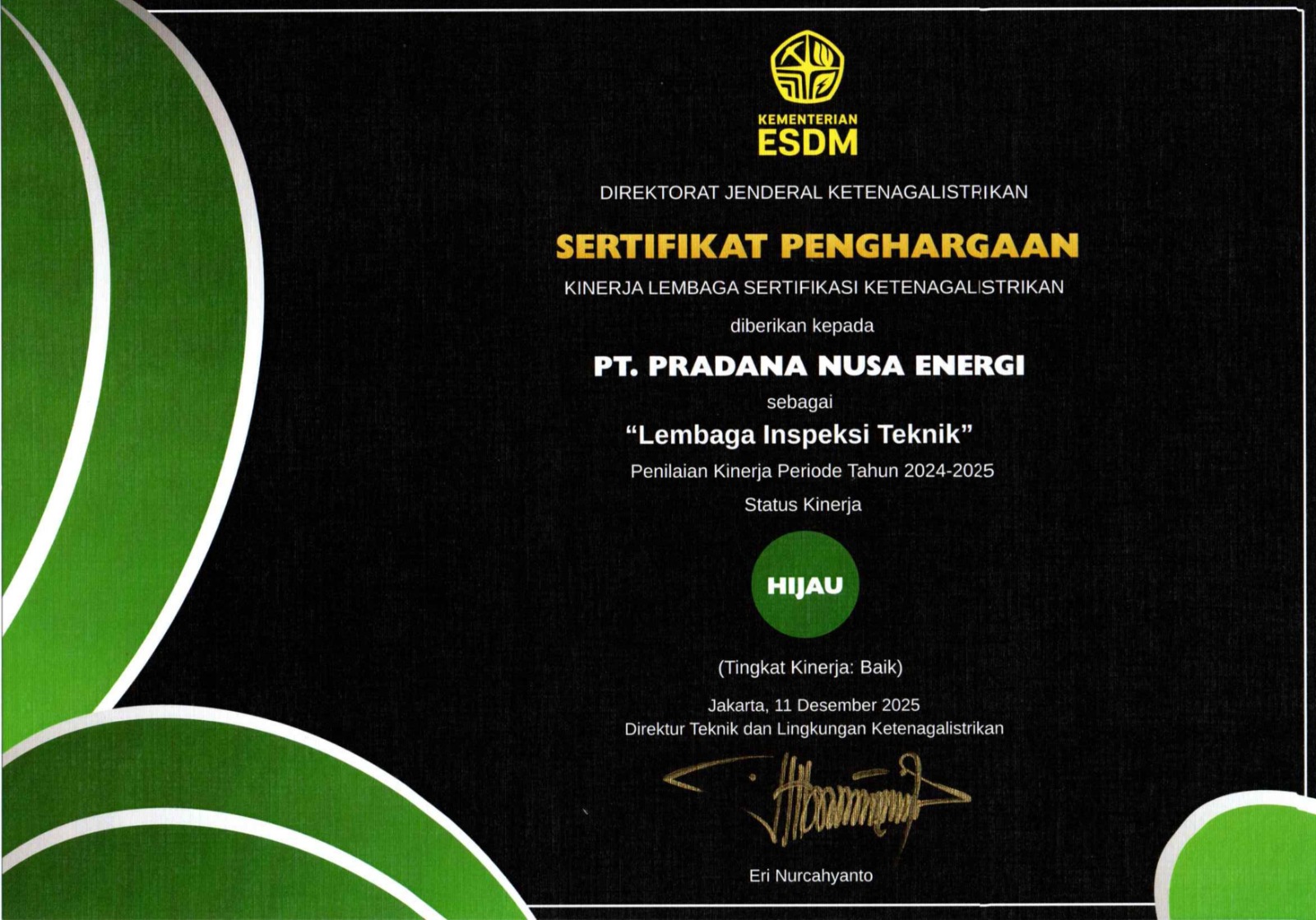 Sertifikat Penghargaan